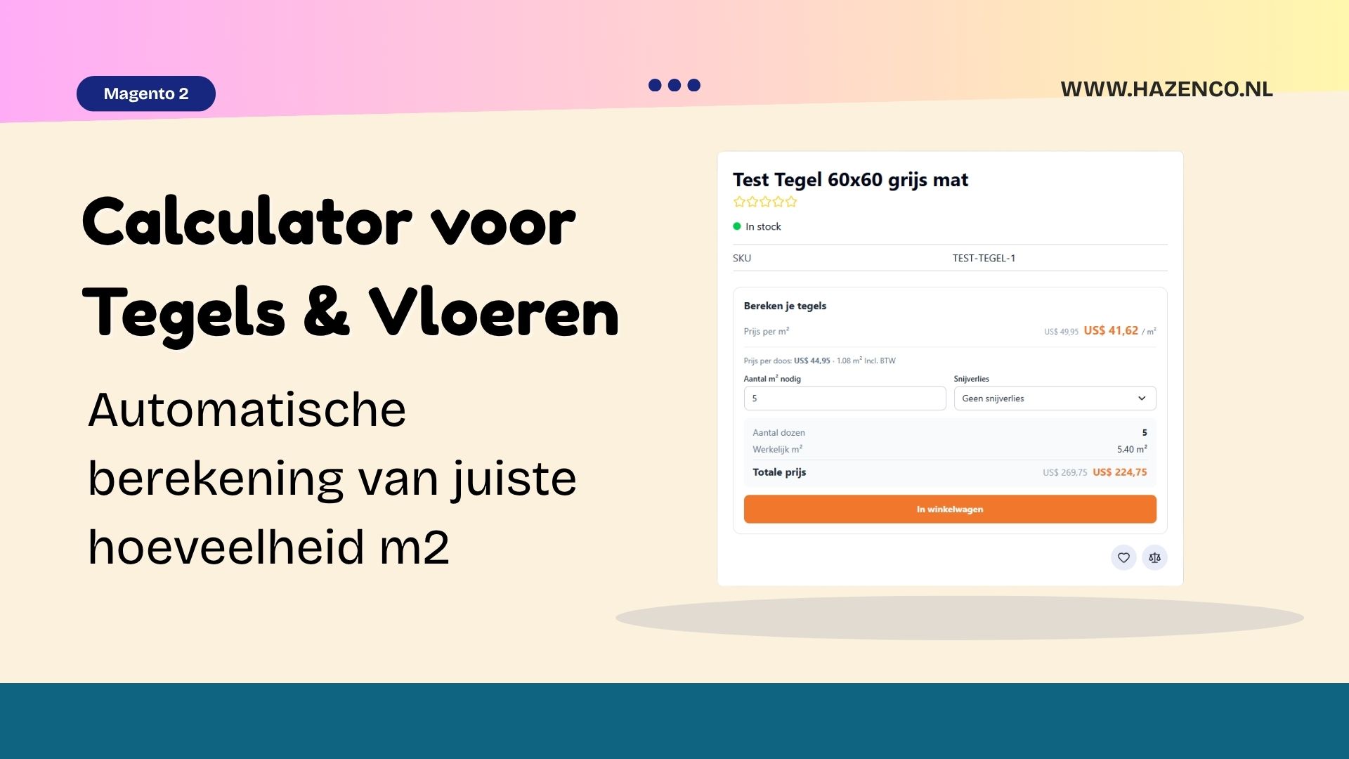 m² Calculator voor Tegels & Vloeren (Magento)