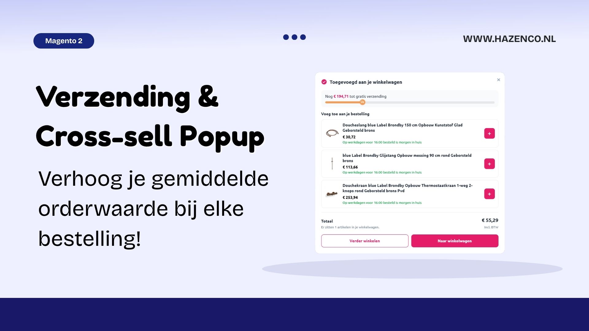 Verzending & Cross-sell Popup (Magento)